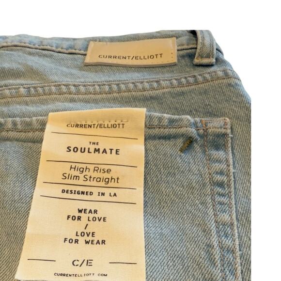 NEW Current/Elliot The Soulmate High Rise Slim Straight Jeans Size 26 - Picture 6 of 6